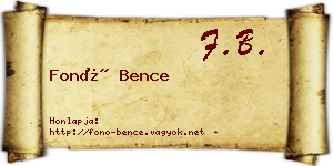 Fonó Bence névjegykártya