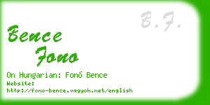 bence fono business card